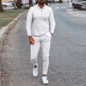 Men's fall new long-sleeved slimming trend casual fashion sports suit 