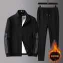 New men's spring and autumn sportswear suit middle-aged father's loose sweater three-piece large casual coat 