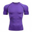 Fitness clothes men's high-elastic tight-fitting summer t-shirt sports short-sleeved quick-drying ice silk running basketball training vest 