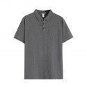 Japanese heavy cotton polo T-shirt Paul shirt Loose business men's polo shirt Men's work clothes 