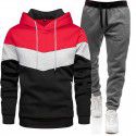 Hip Hop Sweater Set Men's Fashion Three Contrast Hoodie Sweatshirt 