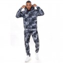 New Men's Casual Sports Set Digital Printing Sweater Hooded Pants Two Piece Set for Men 