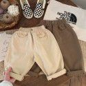 Children's Pants Boys' Japanese Spring New Children's Cotton Pants Girls' Casual Pants Solid Color Fashionable 