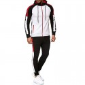 Spring and Autumn New Fashion Stripes Color-blocking Large Men's Hooded Sweater Sweatsuit 