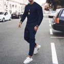 European and American long-sleeved casual suit independent station men's solid color trend sports suit men's stock 