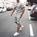 Short sleeved shorts two-piece sports casual men's suit in stock 