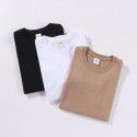 High Quality Cotton Short Sleeve T-shirt Men's Summer Thick Fashion Solid Color Versatile Round Neck Japanese Casual Top 