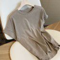 Cotton and linen T-shirt for women, new summer thin short sleeved blouse for women, transparent and loose fitting sunscreen inner layer bottom top