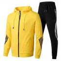 European and American men's casual sports suit Fashion zipper coat Men's and women's running sports suit 