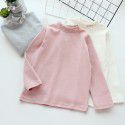 Children's cotton bottom shirt, girl's half-high neck T-shirt, medium and large children's versatility, autumn clothes, thick autumn and winter style 