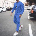 European and American long-sleeved casual suit independent station men's solid color trend sports suit men's stock 