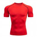 Fitness clothes men's high-elastic tight-fitting summer t-shirt sports short-sleeved quick-drying ice silk running basketball training vest 