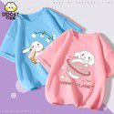 Girls' Short Sleeve T-shirt Summer Cartoon Print Cotton Half Sleeve T-shirt Medium and Big Kids 