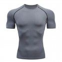 Fitness clothes men's high-elastic tight-fitting summer t-shirt sports short-sleeved quick-drying ice silk running basketball training vest 