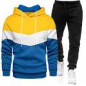 Hip Hop Sweater Set Men's Fashion Three Contrast Hoodie Sweatshirt 