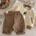 Children's Pants Boys' Japanese Spring New Children's Cotton Pants Girls' Casual Pants Solid Color Fashionable 