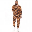 New Men's Casual Sports Set Digital Printing Sweater Hooded Pants Two Piece Set for Men 