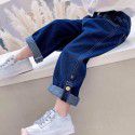 Girls' Jeans Spring and Autumn New Korean Women's Autumn Children's Autumn Fashion Autumn Fashion Wide Leg Pants 