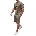 Short sleeved shorts two-piece sports casual men's suit in stock 