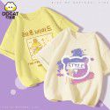 Girls' Short Sleeve T-shirt Summer Cartoon Print Cotton Half Sleeve T-shirt Medium and Big Kids 