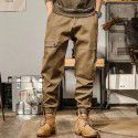 Chaopai Japanese vintage casual work pants Men's oversized loose leggings Harun pants Classic khaki pants 