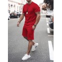 Short sleeved shorts two-piece sports casual men's suit in stock 