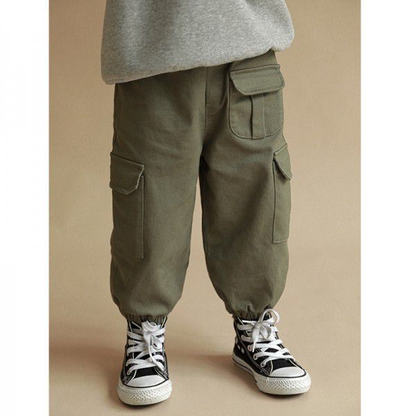 Boys' Pants Spring and Autumn New Sports Pants Boys' Korean Work Wear Pants Children's Baby Casual Pants 