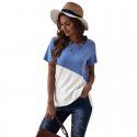 Shi Ying Short Sleeve T-shirt for Women Summer New Stripe Pattern Cross border Women's Loose Round Neck Top for Women