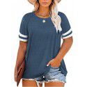 New Women's Plus Size Top Summer V-neck Raglan Sleeve T-shirt Pocket Style