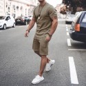 Short sleeved shorts two-piece sports casual men's suit in stock 