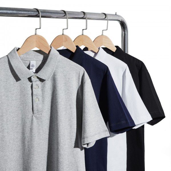 Japanese heavy cotton polo T-shirt Paul shirt Loose business men's polo shirt Men's work clothes 