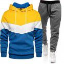 Hip Hop Sweater Set Men's Fashion Three Contrast Hoodie Sweatshirt 