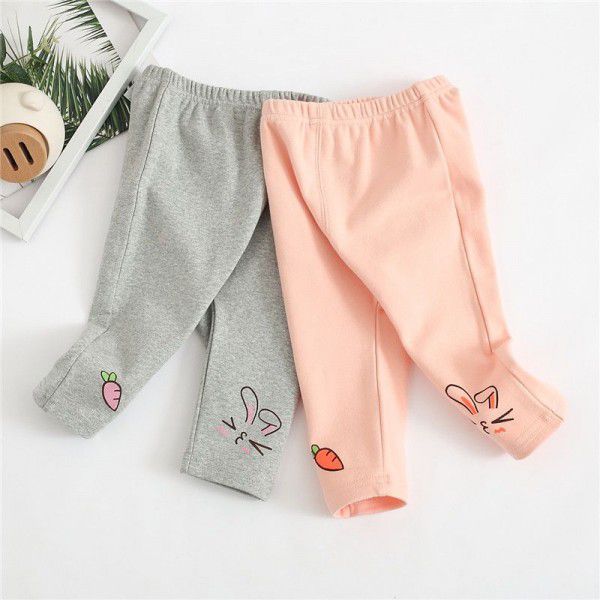 Korean version of girls' bottoming pants, middle and young children's baby pants, Korean version of girls' pants, wholesale, middle waist baby pants 