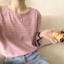 Long-sleeved striped t-shirt women's cotton loose autumn new style Korean T-shirt bottom coat women 