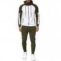 Spring and Autumn New Fashion Stripes Color-blocking Large Men's Hooded Sweater Sweatsuit 