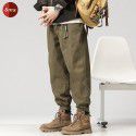 American Spring and Autumn New Heavyweight Straight Sweatpants Men's Pure Cotton Non ironing Silhouette Workwear Men's Casual Pants 