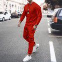 European and American long-sleeved casual suit independent station men's solid color trend sports suit men's stock 