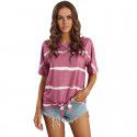 Shi Ying Short Sleeve T-shirt for Women Summer New Stripe Pattern Cross border Women's Loose Round Neck Top for Women