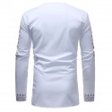 Popular fashion African printed men's large V-neck long-sleeved T-shirt 