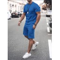 Short sleeved shorts two-piece sports casual men's suit in stock 