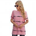 Shi Ying Short Sleeve T-shirt for Women Summer New Stripe Pattern Cross border Women's Loose Round Neck Top for Women