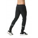 Black Men's Sports Leggings Long Pants with Hem Zipper Pocket Zipper 