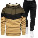 Hip Hop Sweater Set Men's Fashion Three Contrast Hoodie Sweatshirt 