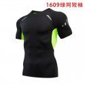 Fitness clothes men's high-elastic tight-fitting summer t-shirt sports short-sleeved quick-drying ice silk running basketball training vest 