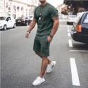 Short sleeved shorts two-piece sports casual men's suit in stock 