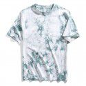 Men's tie dyed t-shirt, shoulder length, pure cotton, loose sleeved, European and American men's heavy duty t-shirt, round neck, trendy brand top