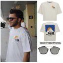 Classic Sunset Print Short Sleeve T-shirt Men Tee High Street Fashion Label T 