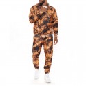 New Men's Casual Sports Set Digital Printing Sweater Hooded Pants Two Piece Set for Men 