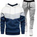 Hip Hop Sweater Set Men's Fashion Three Contrast Hoodie Sweatshirt 