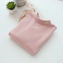 Children's cotton bottom shirt, girl's half-high neck T-shirt, medium and large children's versatility, autumn clothes, thick autumn and winter style 